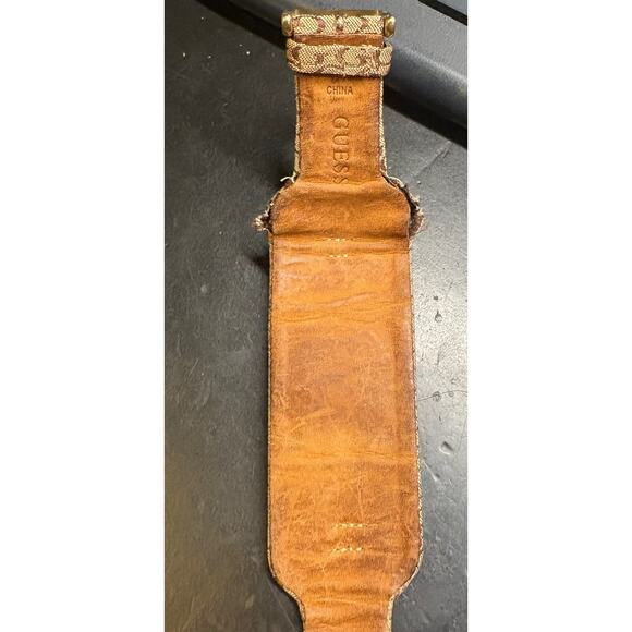 Women's Gold Tone Guess Watch with Wide "G" Strap and Gold Tone Buckles - Picture 4 of 4